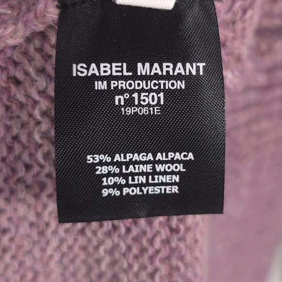 ISABEL MARANT Size 38 S/M Gatliny ALPACA WOOL LINEN Sweater Pink Mauve Pullover - Picture 15 of 16